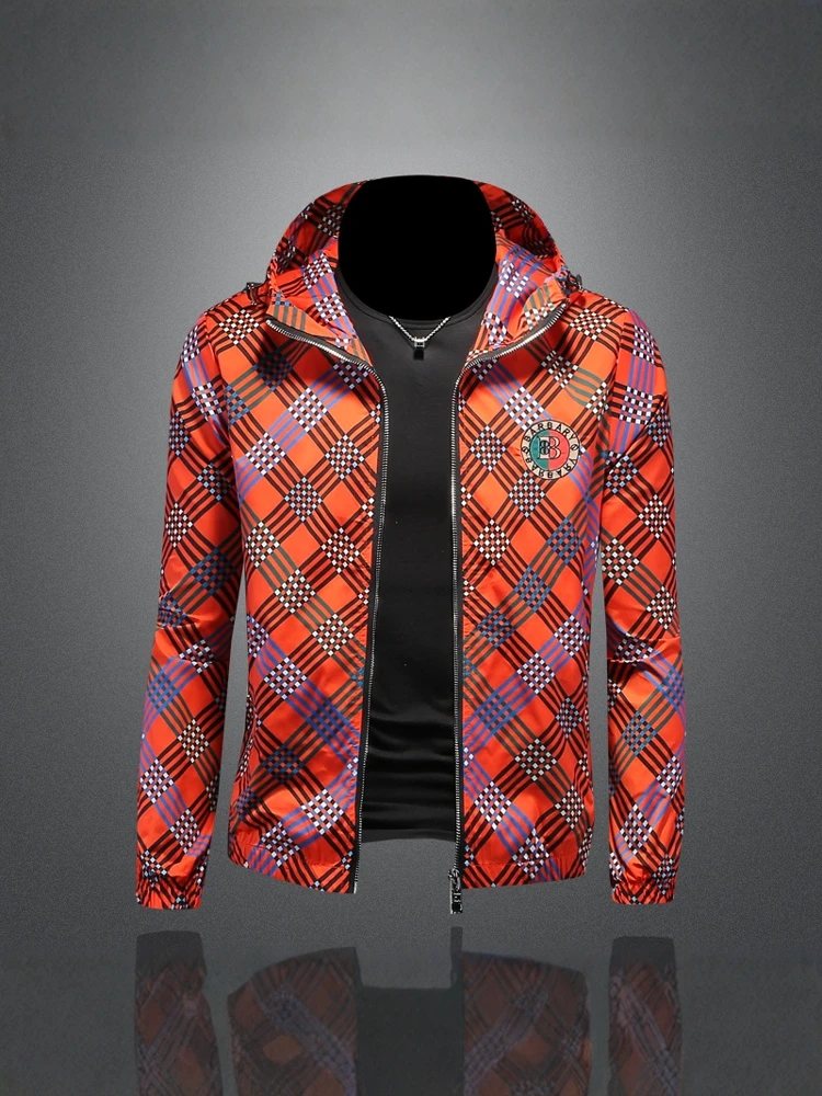 

Мужская куртка с капюшоном, весна 2025, новая модная коллекция, с вышивкой букв, повседневная, в полоску, больших размеров, верхняя одежда из полиэфирного волокна