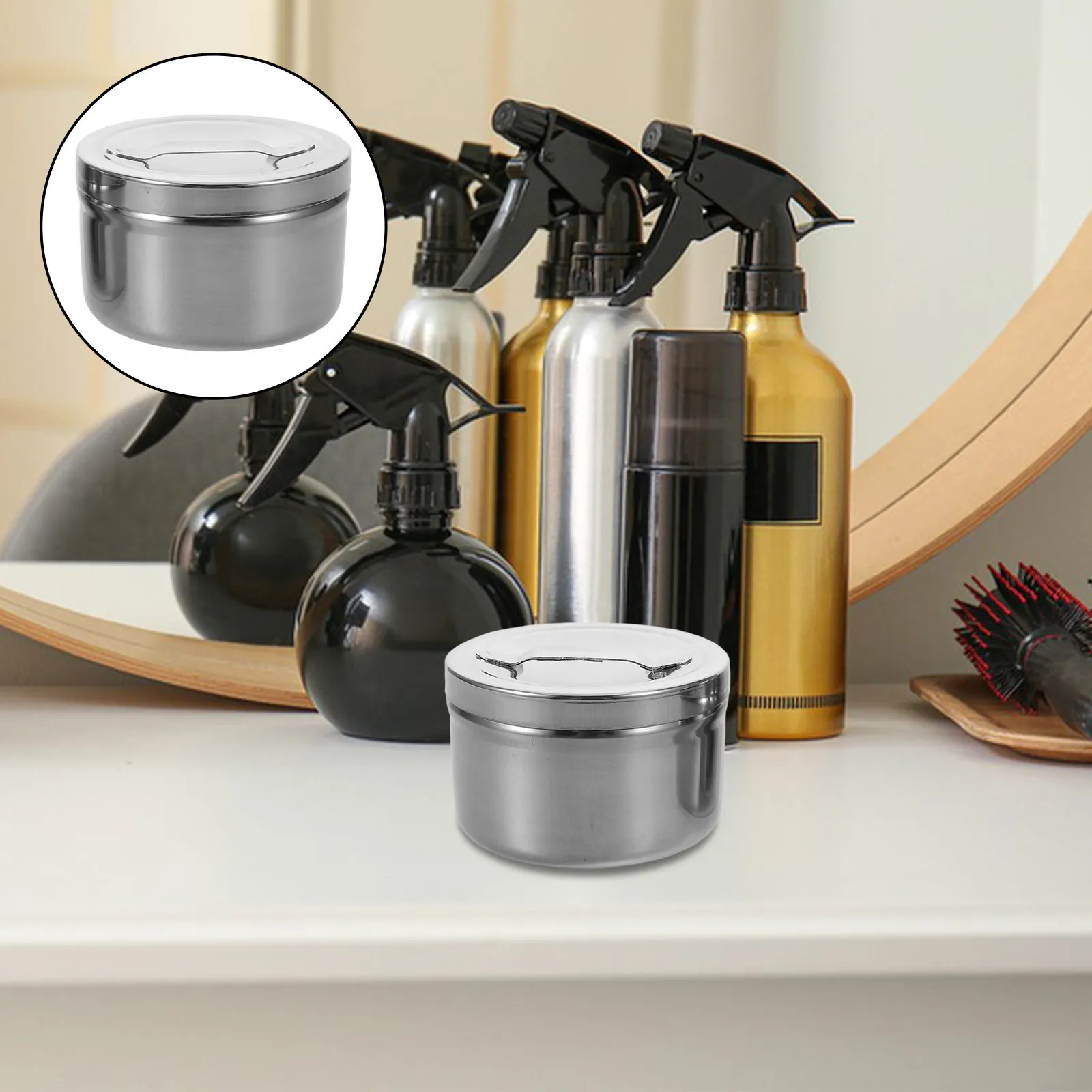 

Набор из 4 органайзеров для ватных палочек: герметичные контейнеры из нержавеющей стали, круглые емкости для косметических дисков, вместительные держатели для ватных шариков