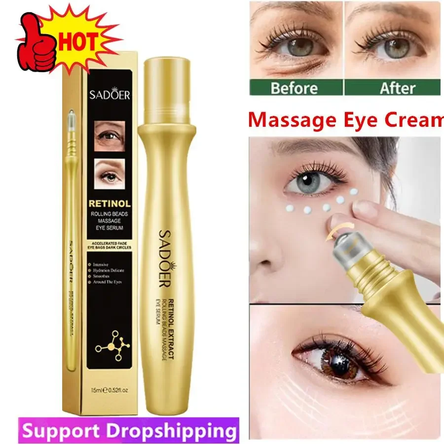 Retinol Eye Roller Cream Massager Emulsionen Remove Bags Puffiness Dark Circles Whitening Moisturizing Beauty Health Skin Care