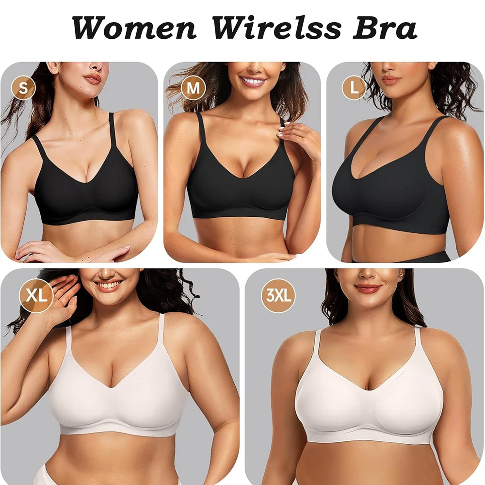 Jelly Wireless-BH, tiefer V-Push-up-BH, nahtloses T-Shirt, bequemer Plunge-BH ohne Bügel, BHs mit verstellbaren Trägern, Alltags-BHs – Detail 11