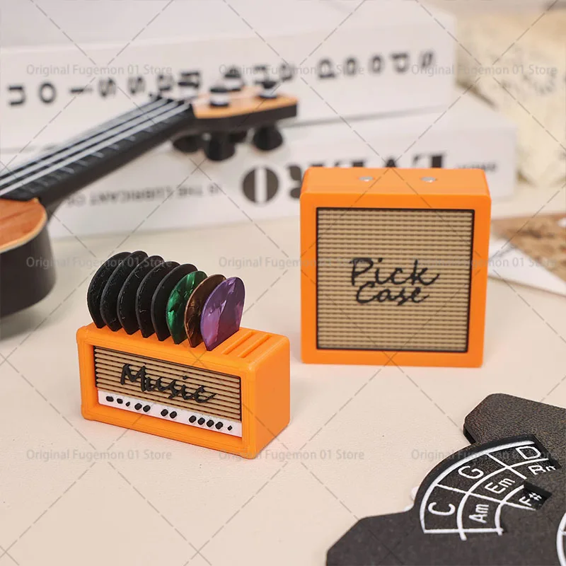 3D-Gedruckter Gitarren-Plektrenhalter in Lautsprecherform, Doppelschichtiger Wasserdichter Gitarren-Plektren-Organizer, Plektren-Aufbewahrungs- und Präsentationsbox – Detail 2