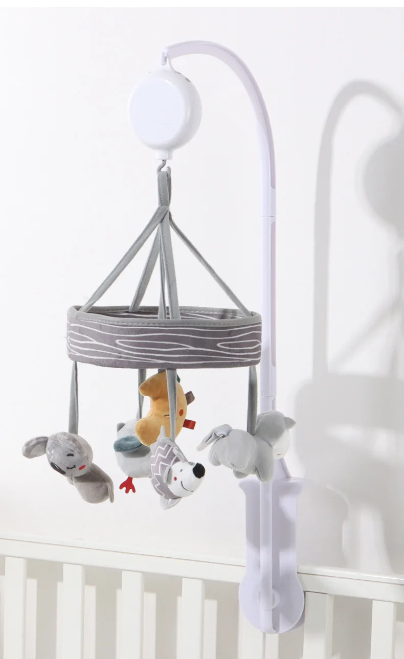 Soporte móvil para cuna de bebé, campana para cama, sonajero, carrusel giratorio de 360 ° + caja de música, juguetes colgantes para niños y niñas recién nacidos de 0 a 12 meses