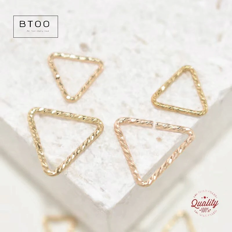 

14K Gold Filled Triangle Sparkle Jump Rings Jewelry Making Supplies Open & Closed Findings for DIY Accessories