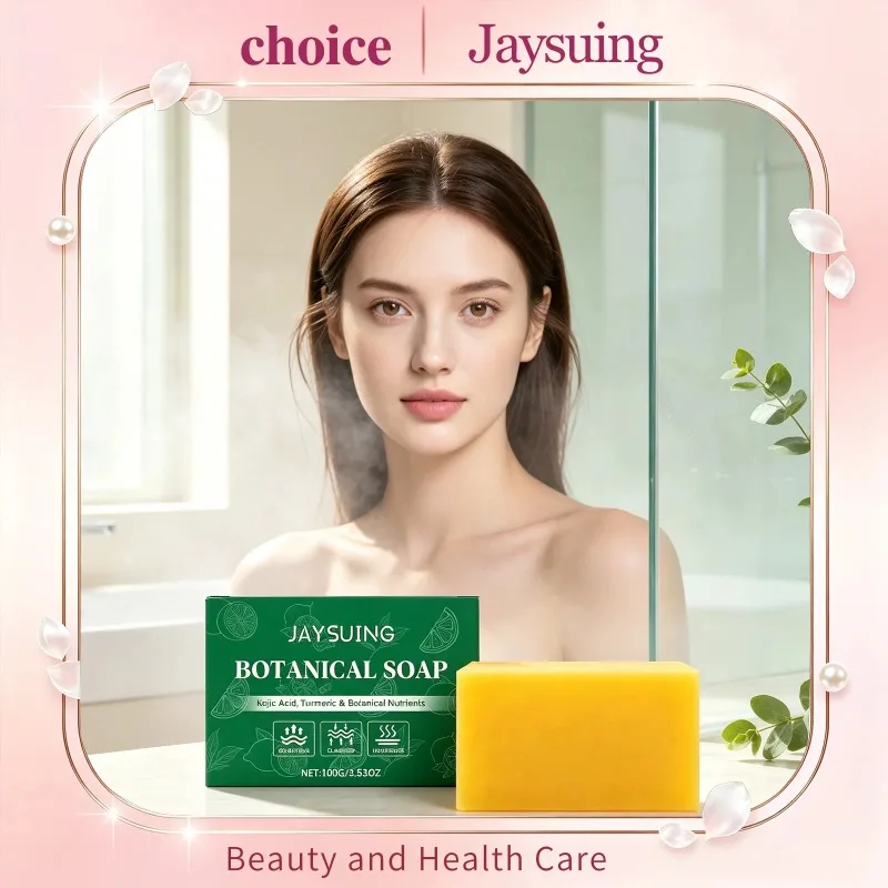 Jaysuing Turmeric Kojic Acid Soap Bar Natural Deep Clean Exfoliate Oil Control Moisturizer Brighten Skin Tone Body Facial Soap