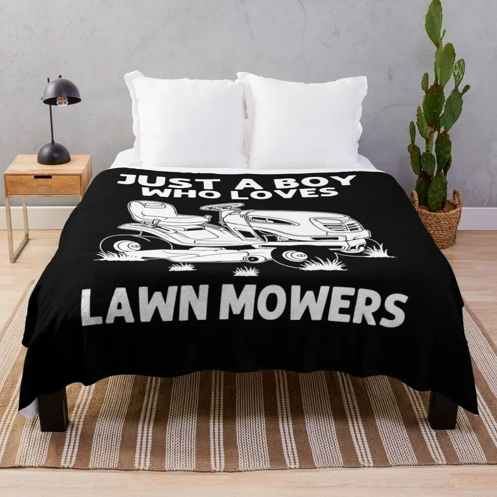 Boys Kids Lawn Mower Farm Gardening Throw Blanket Comforter Summer Soft Big Personalized Gift Blankets