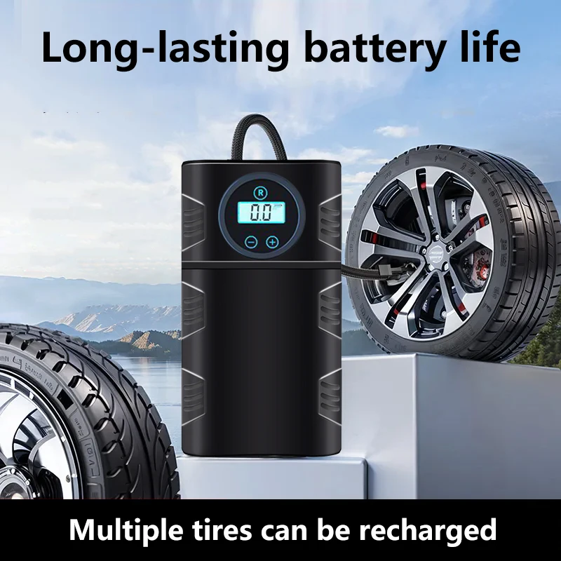 Wireless car air pump 7.4v digital display intelligent full stop