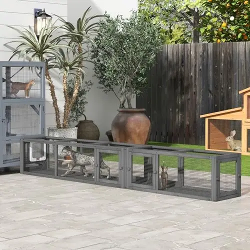 Cat Tunnel Outdoor with Combinable Design, 8 Doors, 98