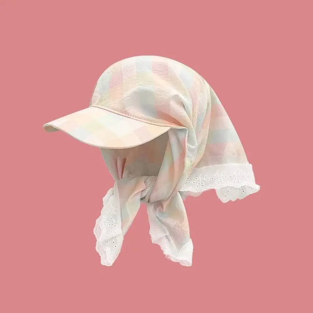 

Dopamine Style Korean Headscarf Baseball Hat Quick-drying Soft Triangle Headscarf Hat Sunshade UV Protection Strappy Bandana Hat