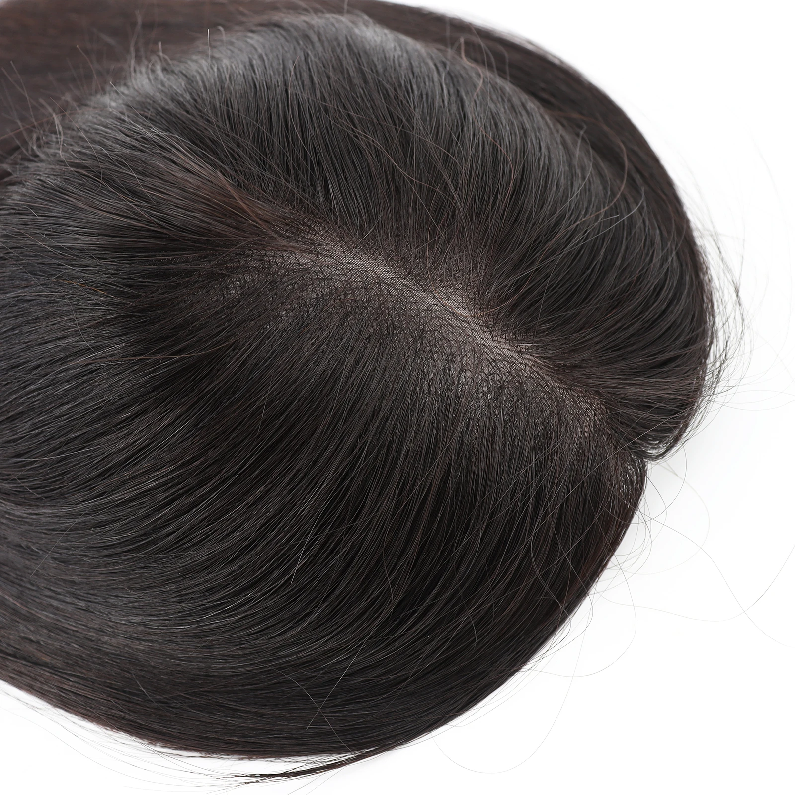 手植えモノベースヘアピース、バージンヨーロピアンヘア使用、軽量で通気性のある女性用ヘアピース、クリップ式/PU素材、ナチュラルブラック