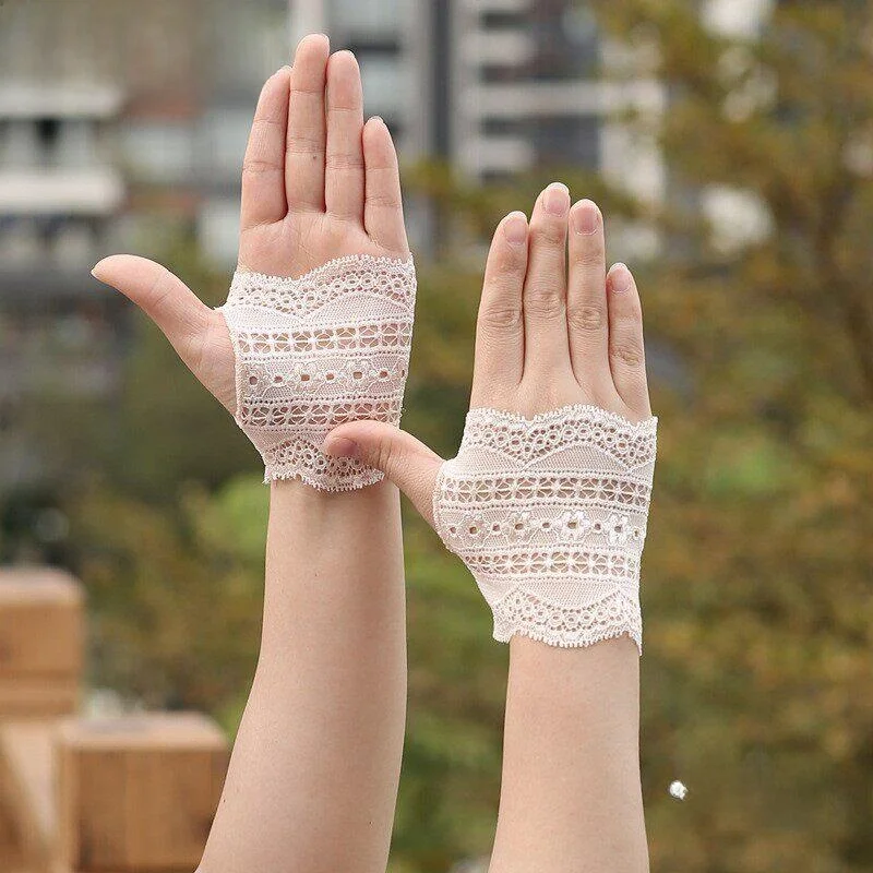 lace-half-finger-women's-short-gloves-skin-color-half-back-hand-cover-scar-tattoo-protection-summer-warmth-household-items