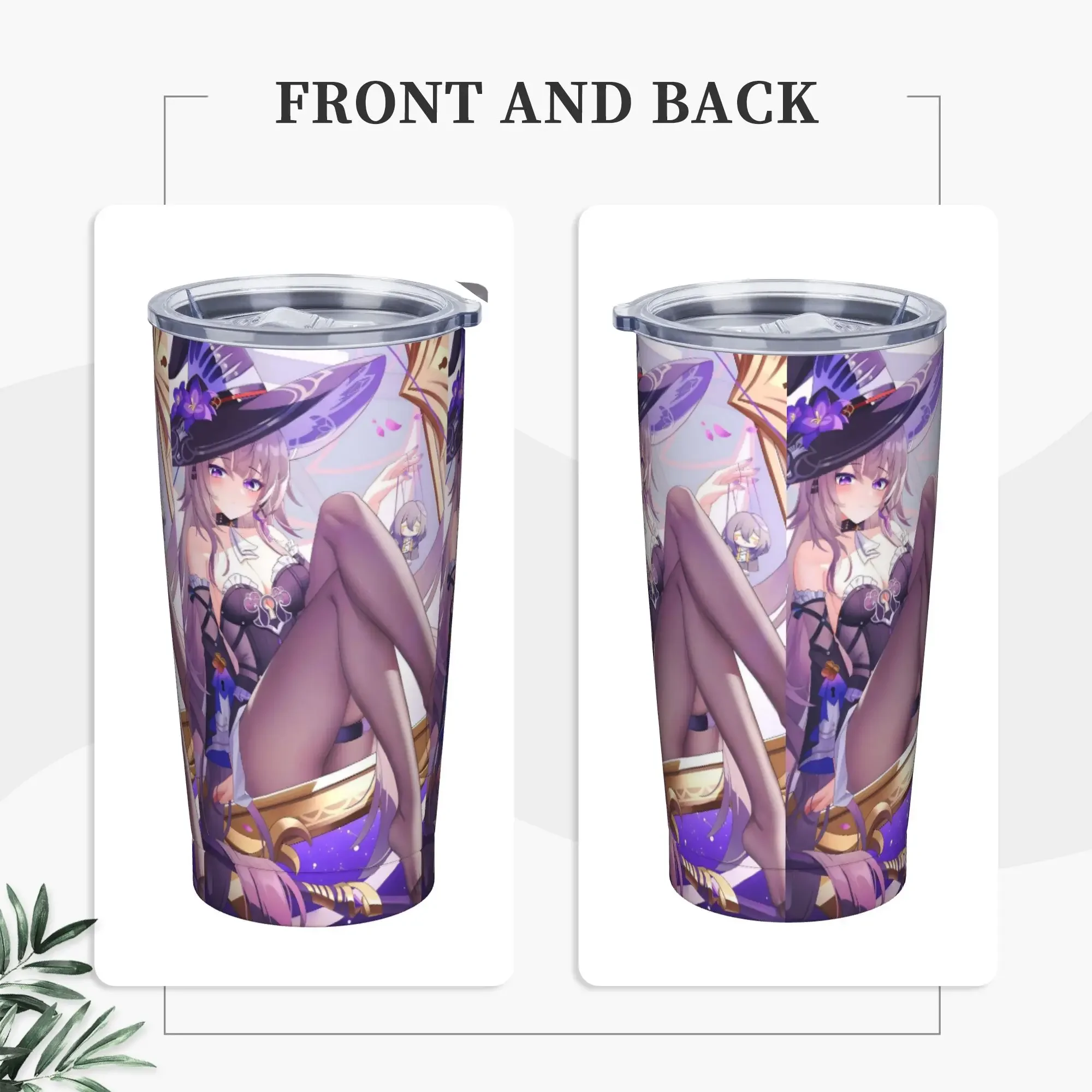 Herta Tumbler Vacuum Insulated Honkai Anime Thermal Cup Vacuum Flask Office Home Mug Spill Proof, 20oz