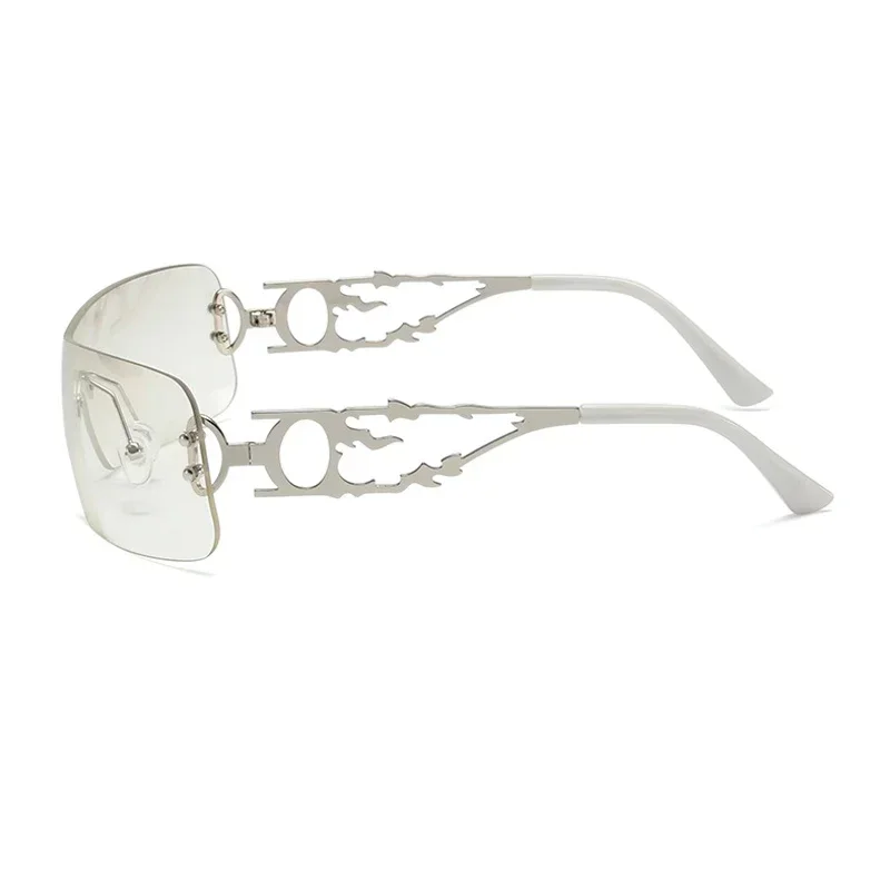 نظارات شمسية Y2K عصرية جديدة بدون إطار للنساء والرجال 2025 منتج رائج عالي الجودة مهرجان حفلات الهذيان oculos de sol uv400