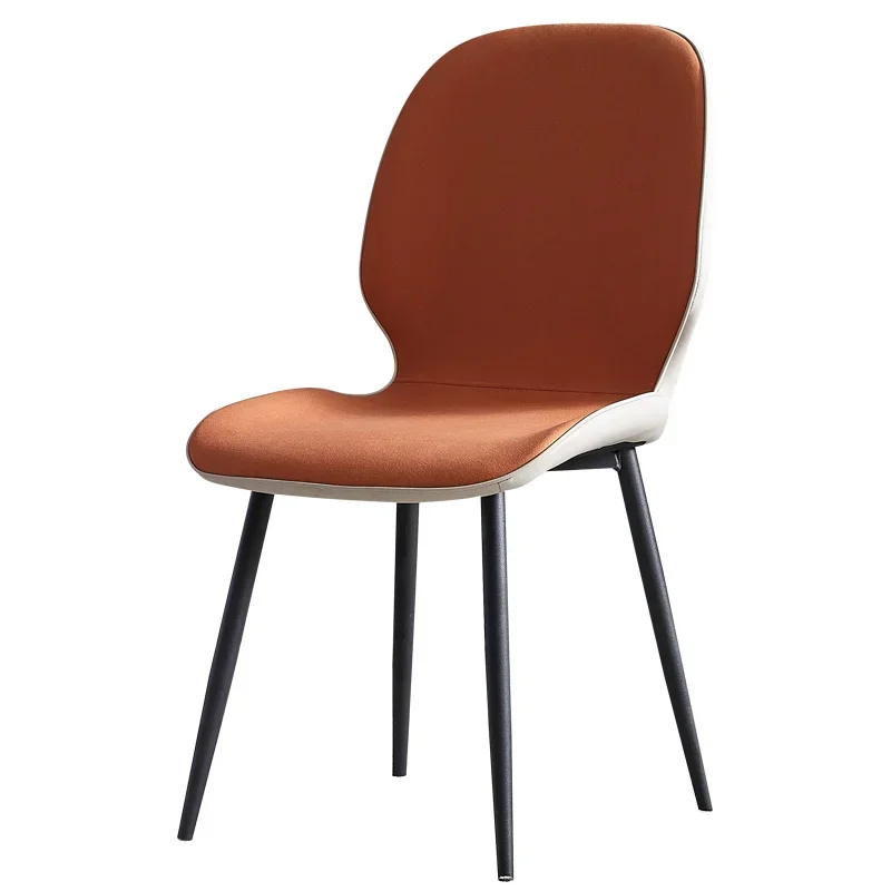 Dining Chair Modern Home Nordic Faux Leather Restaurant Hotel Backrest Soft Pillow Chair Light Luxury Stool Ghost Chair