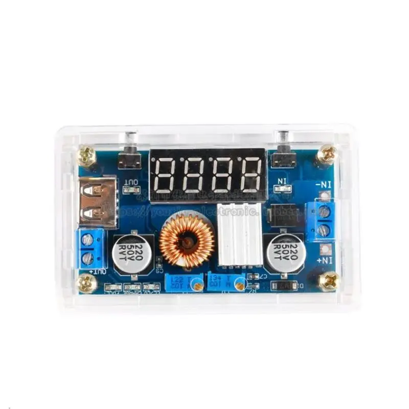 Módulo reductor de corriente y voltaje constante, XY-HXC con carcasa, 5A, pantalla LED, conducción, carga de batería de litio