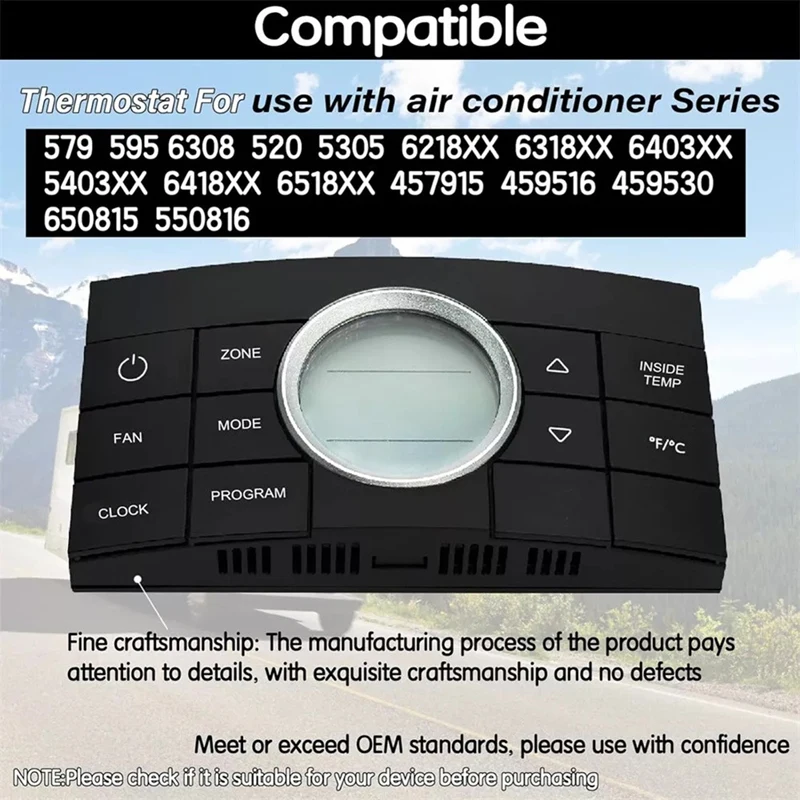 HLZS-3314082011 Thermostat Temperature Control Panel For RV Thermostat Multi-Zone Comfort Control Center Thermostat 10-Button