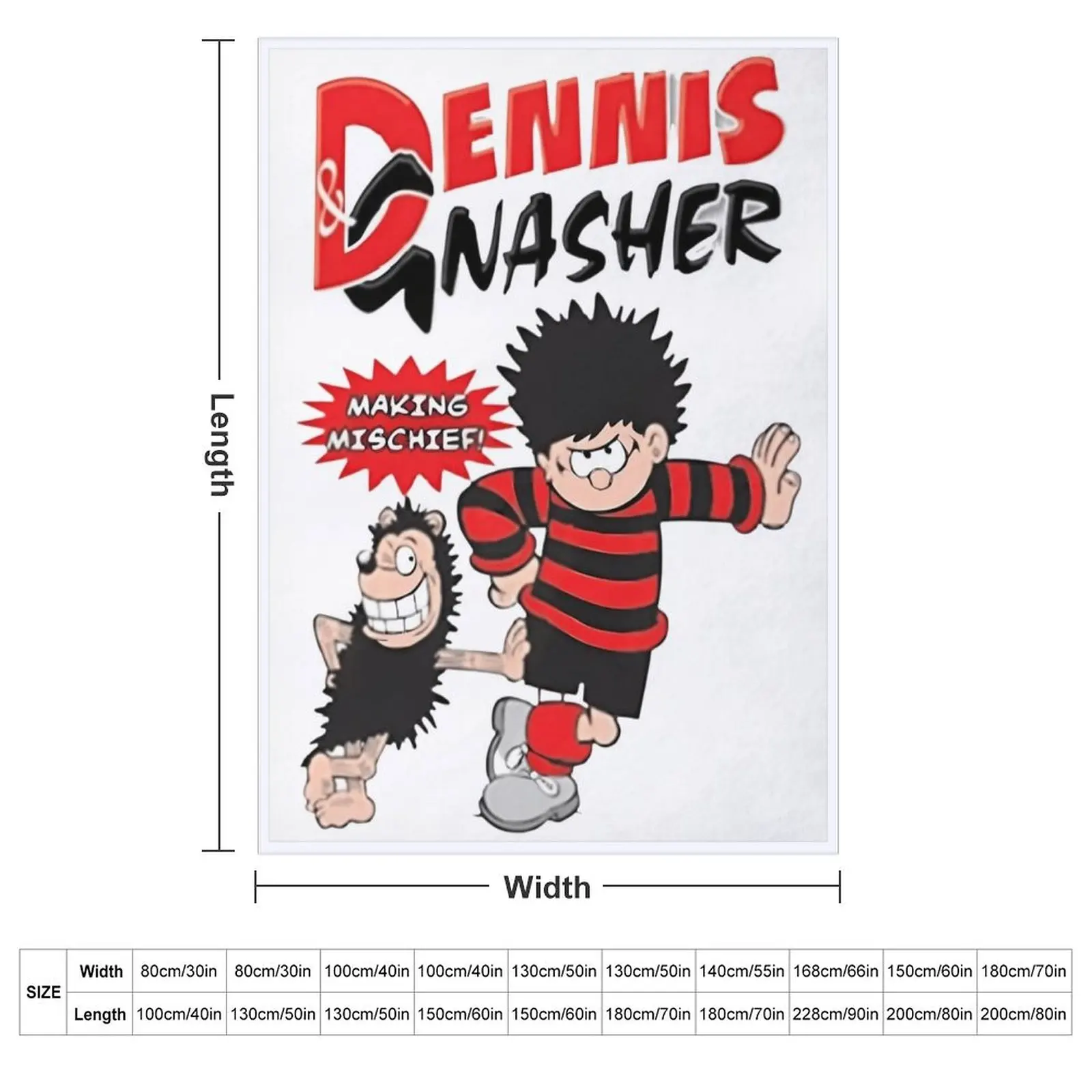 Making Mischief. Classic Dennis the menace and Gnasher, vintage style. Throw Blanket Plaid Weighted Blankets