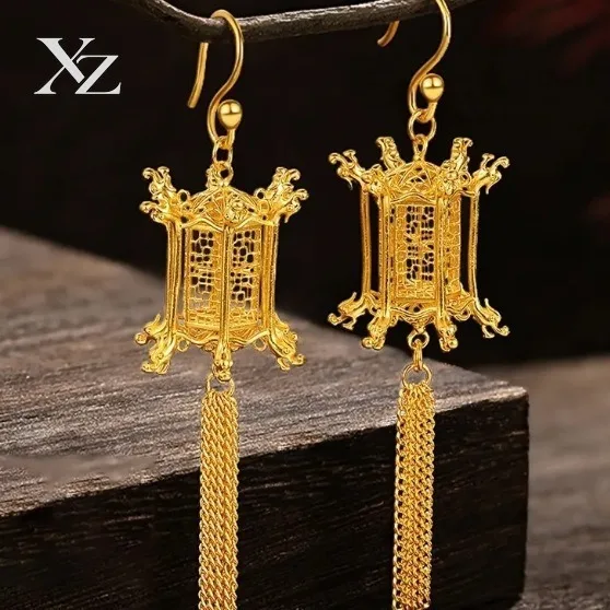 Retro Exquisite Palace Lantern Tassel Earrings – Ancient French Tide High Sense Women's Jewelry, Premium Hot Sale