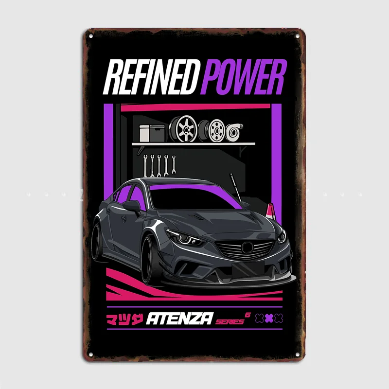 Refined Power Atenza Poster Metal Sign Posters Bar Bedroom Custom Wall Decorations Room Decoration Interior Home Decor