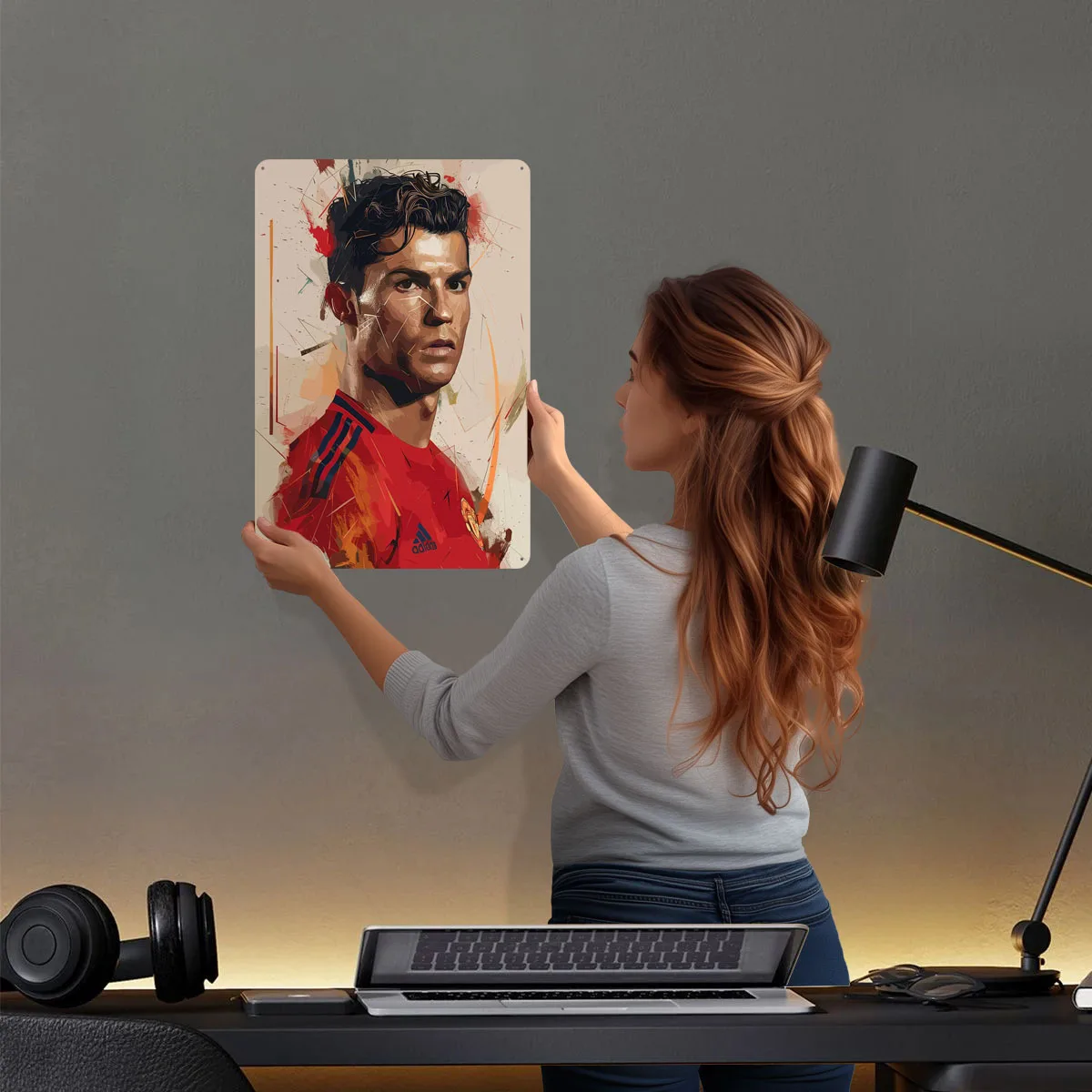 Cristiano Ronaldo Portrait Metal Signs Sport Poster Wall Decoration Room Decor Custom Tinplate Sign for Wall Art Decoration Home