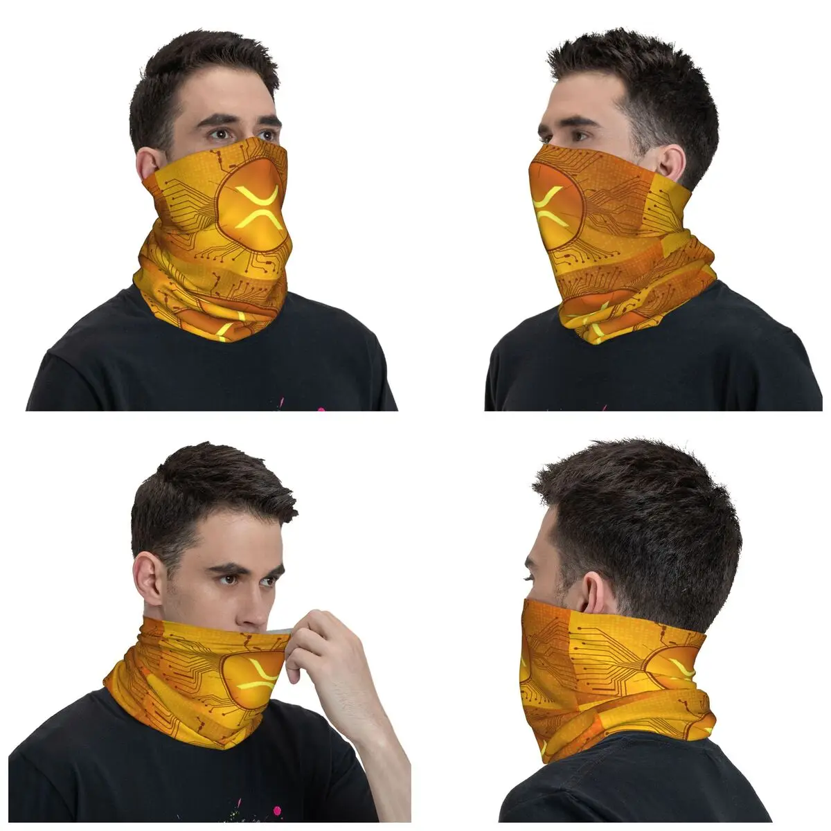 Custom Ripple XRP Bandana Winter Neck Warmer Men Windproof Wrap Face Scarf for Ski Bitcoin Cryptocurrency Gaiter Headband