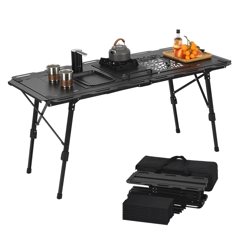 

New Arrival Outdoor Grill Table 5 Unit Aluminum IGT Table Portable Ultralight Aluminum Alloy Korea Camping Bbq Table