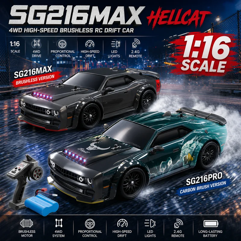 New Hot Selling Sg216max Remote Control Car 1:16 Full Proportion Four-Wheel Drive Rc Simulation Professional Drift Car  Remote