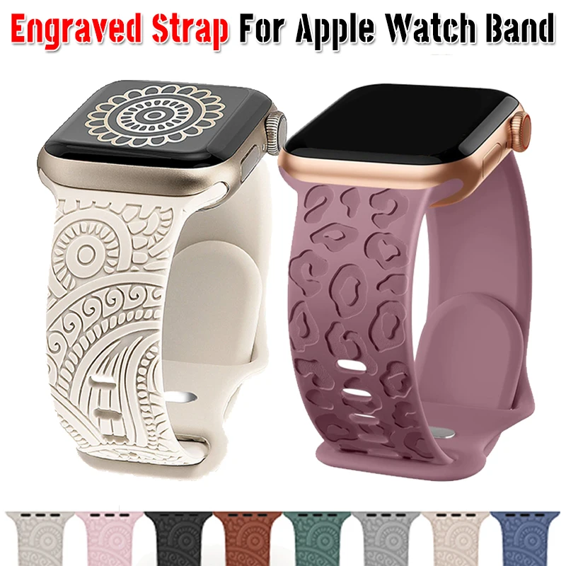 Grawerowany pasek do zegarka Apple Watch Ultra 49 mm 8 7 45 mm 44 mm 42 mm 41 mm 40 mm 38 mm 40 mm bransoleta correa do zegarka iwatch serii 8 se3654