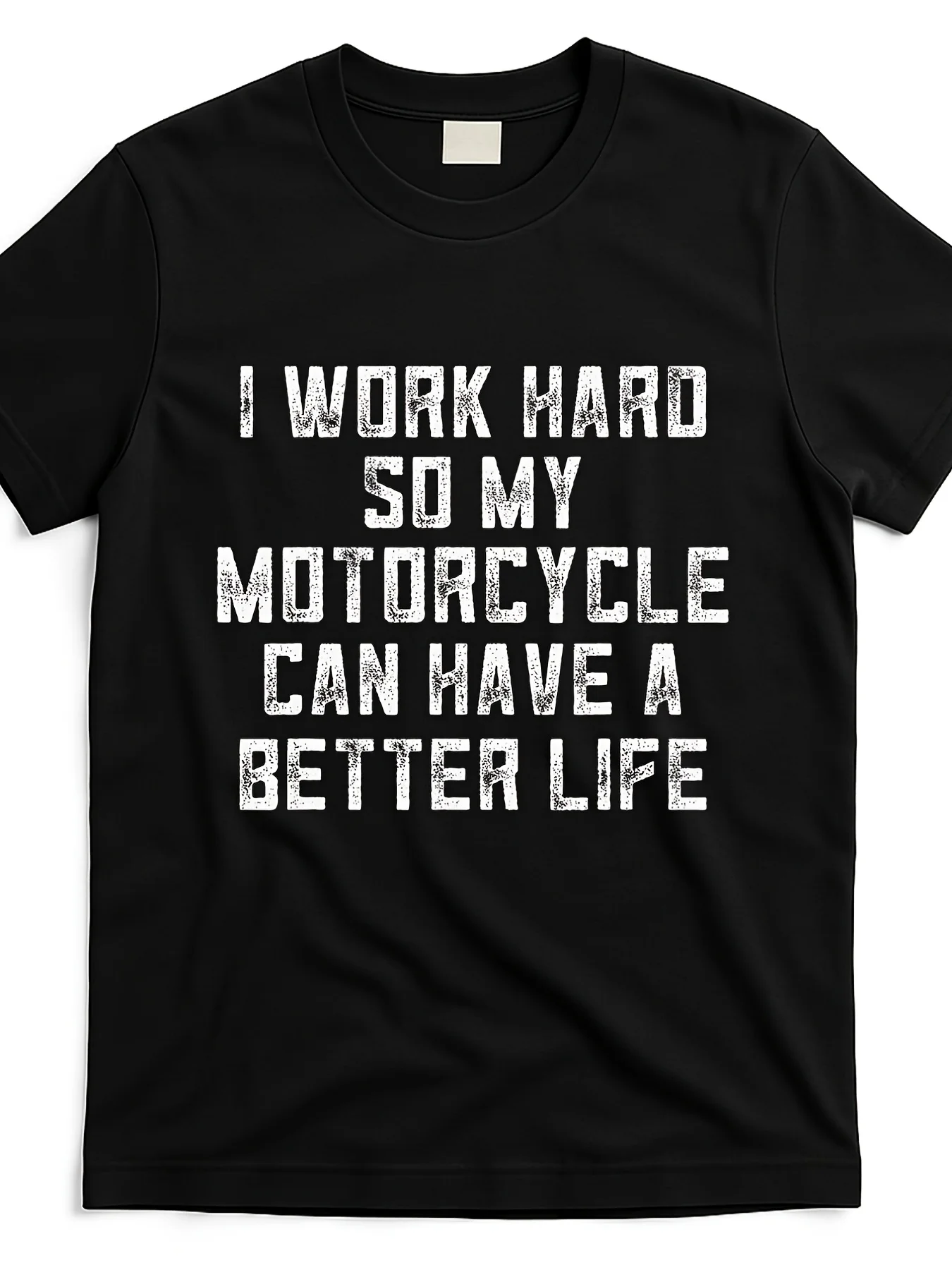 Classic black pattern T-shirt printed with the words 