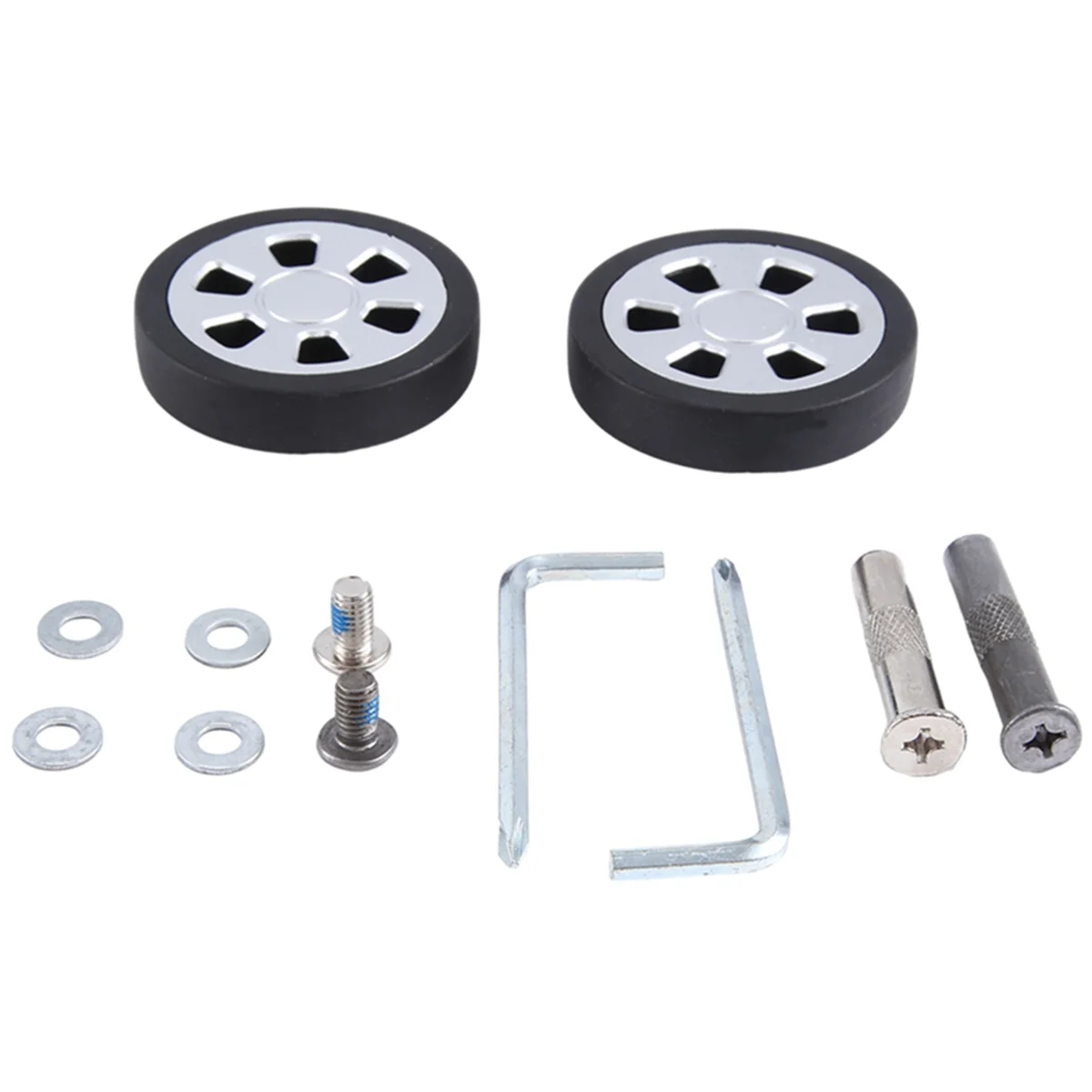 ABQR 55X12mm مجموعة من 2 عجلات بديلة لحقيبة الأمتعة، حقيبة الأمتعة PU عجلات دوارة محامل طقم تصليح