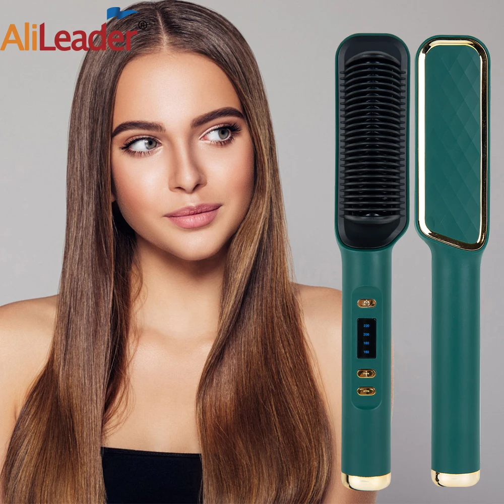 Hair Straightener Brushes 30S Heated Flat Iron For Smooth Anti Frizz Hair Electric Professional Salon Hot Brush Styling Tools