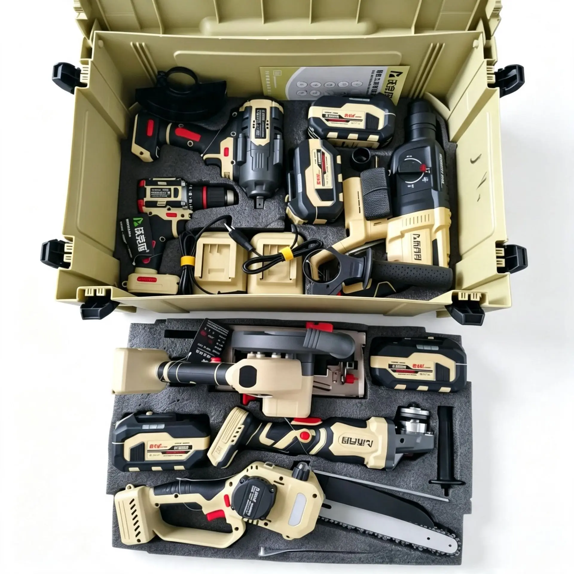 trade power tool set peak, violent style Waukma 6-piece set industrial brushless lithium battery three-piece set combination