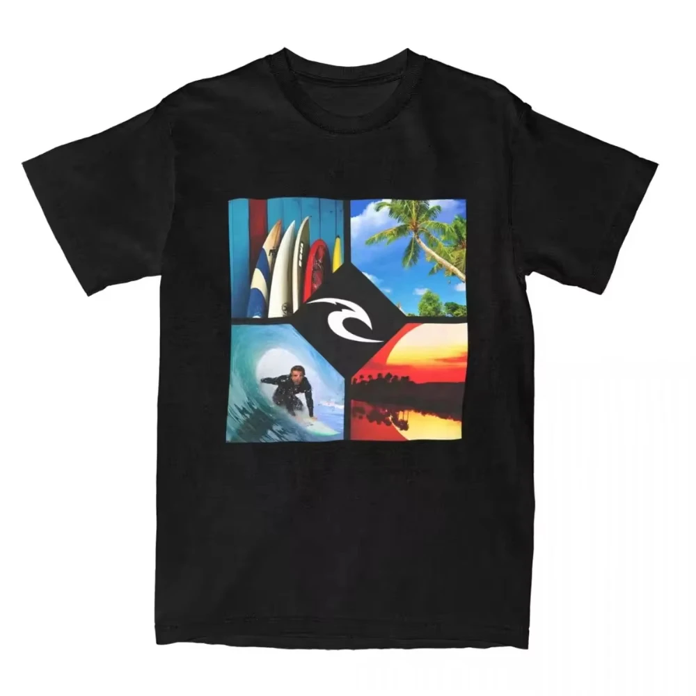 

25 Selling Rip Live The Search Beauty Curl Logo Men's and Women's T-shirt Summer Cotton Men's and Women's Couple Printed T-shirt