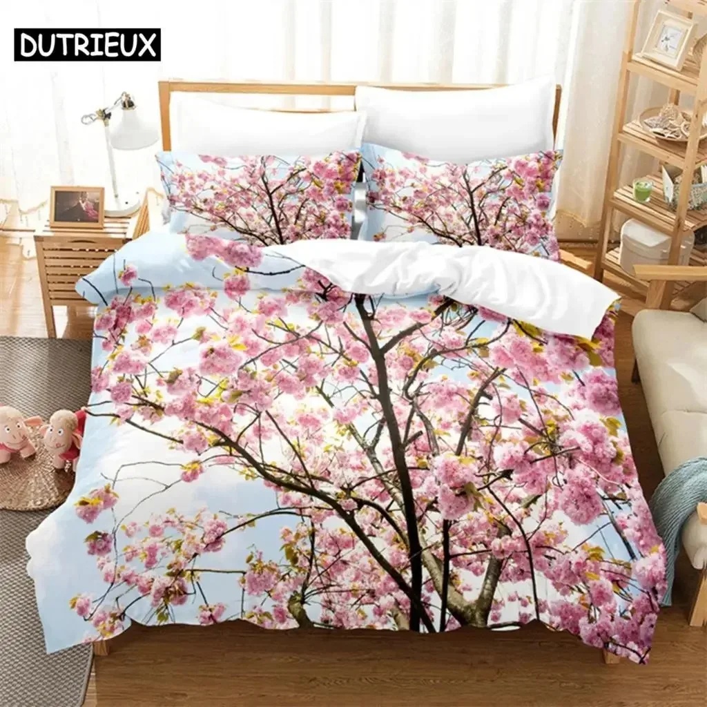 Fresh Flowers Queen Bedding Set Duvet Cover Boys Bedroom Comforter Cover Set King Size Duvet Bedding Sets