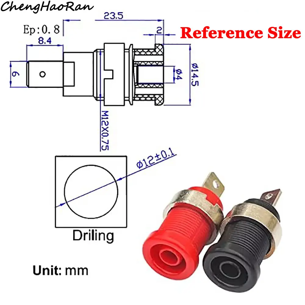 2/5 Pcs 4mm Banana Jack Weibliche Panel Mount Banana Buchse Binding Post Adapter Für 4MM Banana Stecker stecker Reparatur Ersetzen Teile – Detail 7