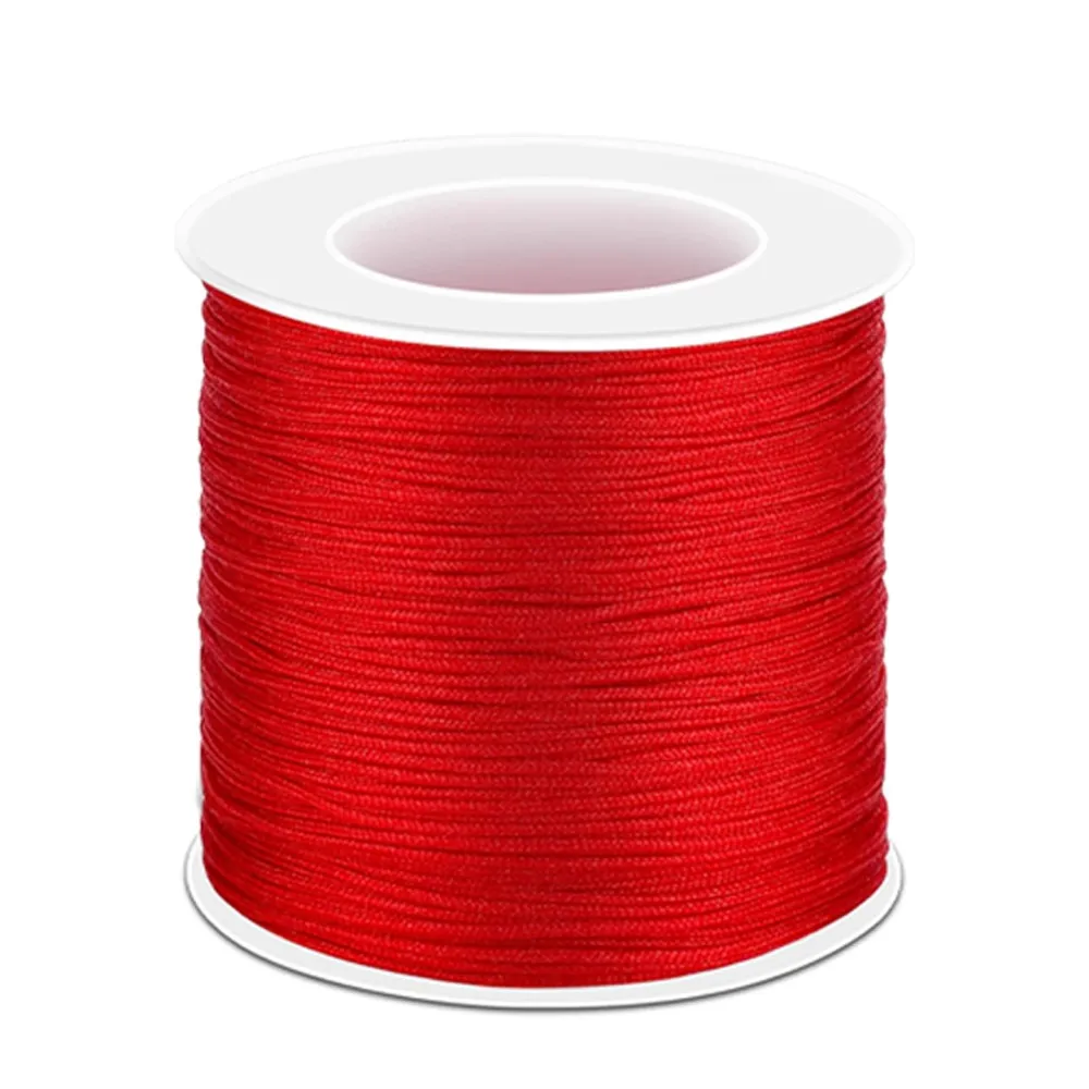 Cordón satinado de nailon de 0,8/1,5mm, hilo de seda con cola de rata anudada china para pulsera DIY, collar, joyería, fabricación artesanal Kumihimo