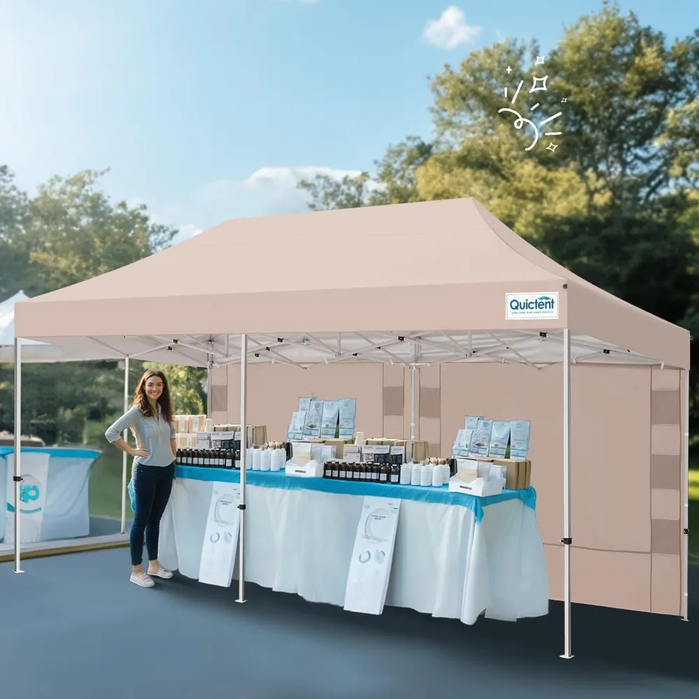 10x20 Pop Up Canopy Tent with/Without Sidewall, Large Heavy Duty Outdoor Shelter for Parties, Campings, Events, Weddings, Marke