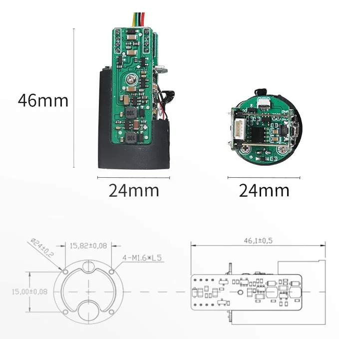 เซ็นเซอร์วัดระยะทางแบบเลเซอร์ OEM ODM ขนาดเล็ก ระยะไกล รองรับ UART TTL 3.3V โมดูลวัดระยะทางด้วยเลเซอร์ 905nm สำหรับอุปกรณ์พกพา