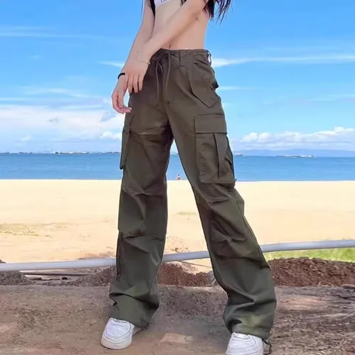 Novedad de verano de talla grande, pantalones de trabajo informales, pantalones sueltos versátiles, pantalones deportivos adelgazantes de secado rápido para mujer, pantalones transpirables para correr