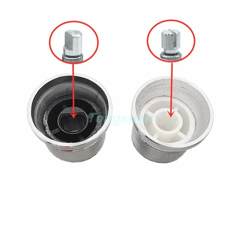 2pcs Roatry Encoder Switch Caps Potentiometer Aluminum Alloy Knob 20x17mm Half Plum Shaft Type