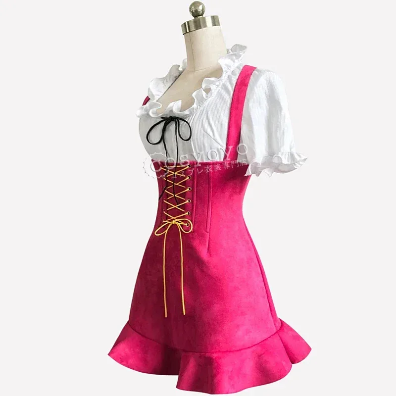 Nuevo disfraz de Cosplay de pieza de Anime japonés COSREA 2025, vestido encantador rojo Nami Rose con disfraces con lazo, fiesta de Halloween para ★ ★ ★