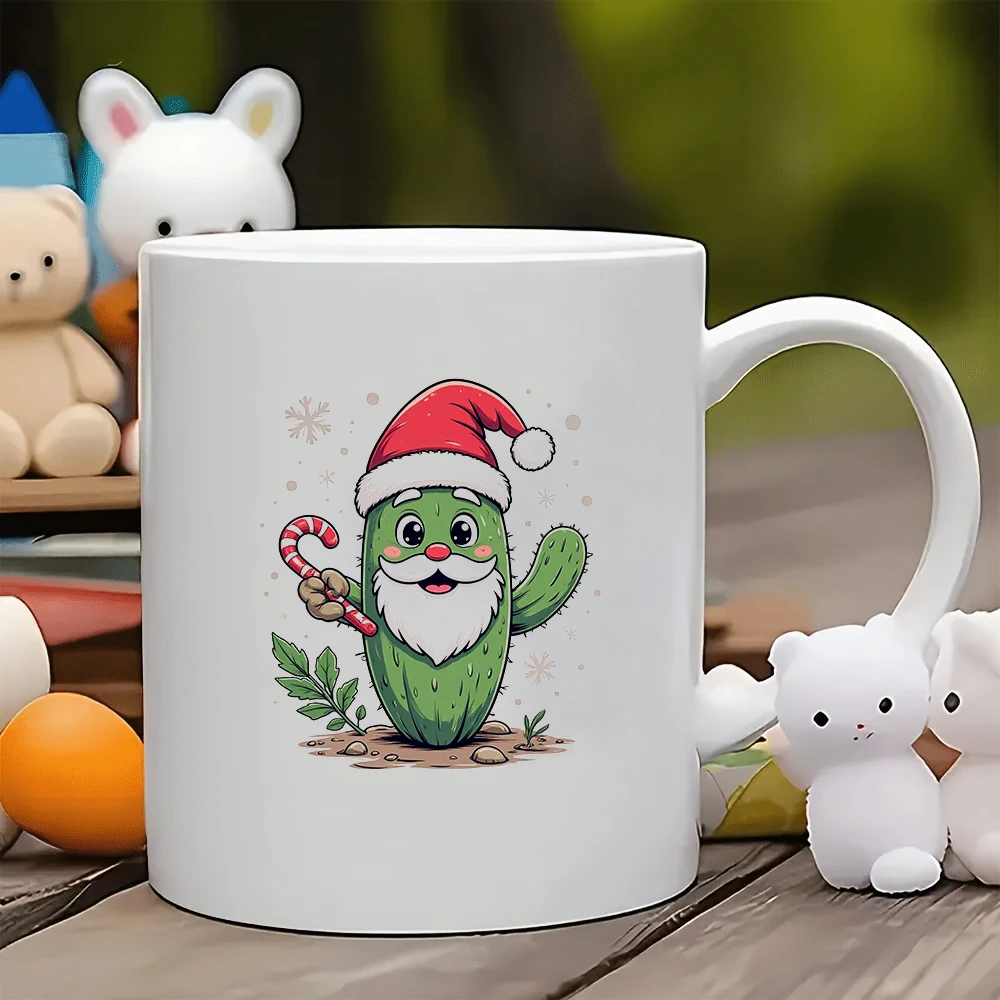

11oz cartoon Santa Claus cactus mug cup Christmas gift family office kids coffee mug set
