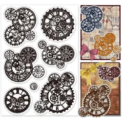 1pc Mechanical Gears Clear Stamp Craft Stamps Gear Patterns Rubber Stamps Steampunk Silicone Stamp for Scrapbooking