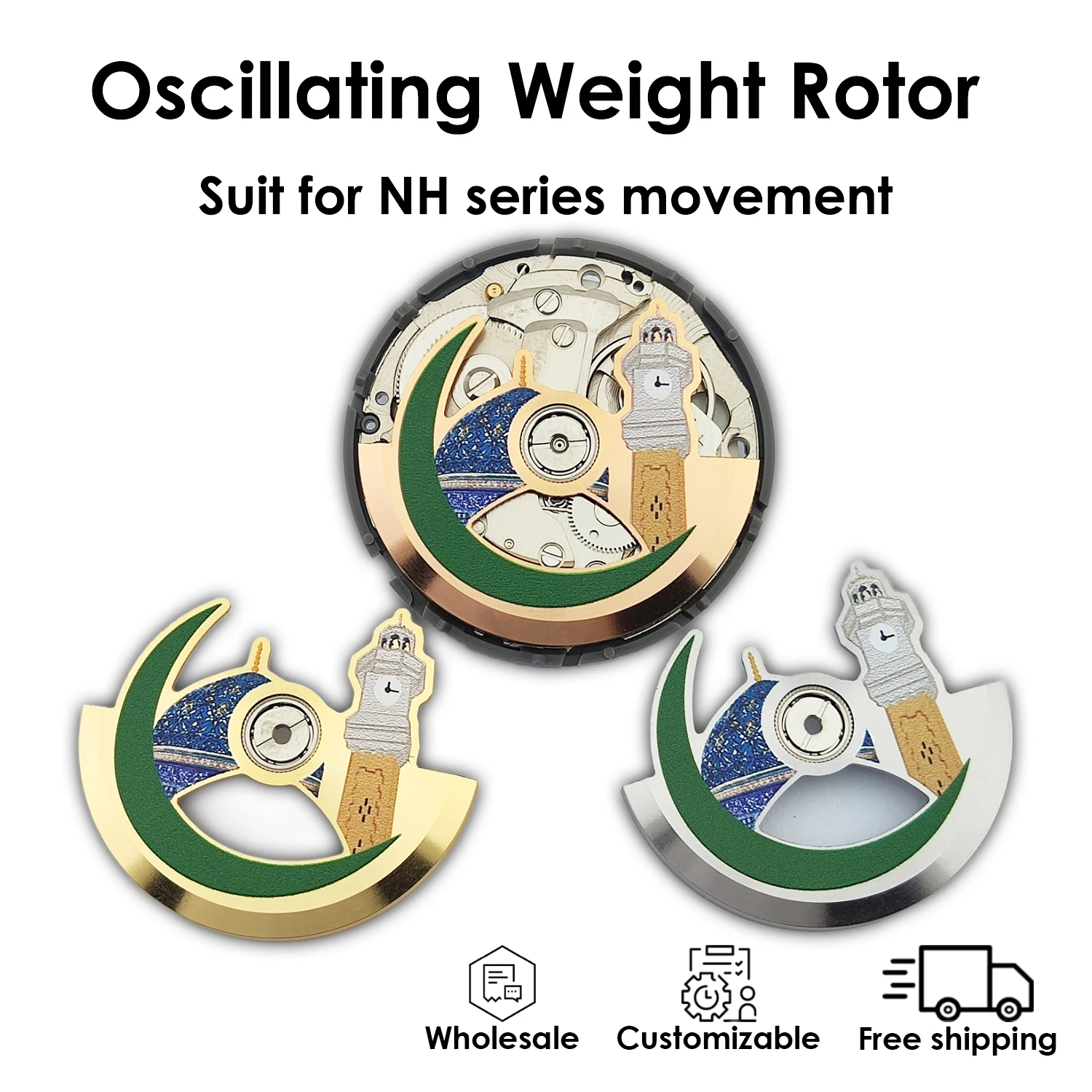 

Oscillating Weight Rotor Slavs style suit for NH series 4R35B 4R36A Automatic movement Refit Accessory Free assemble wholesale