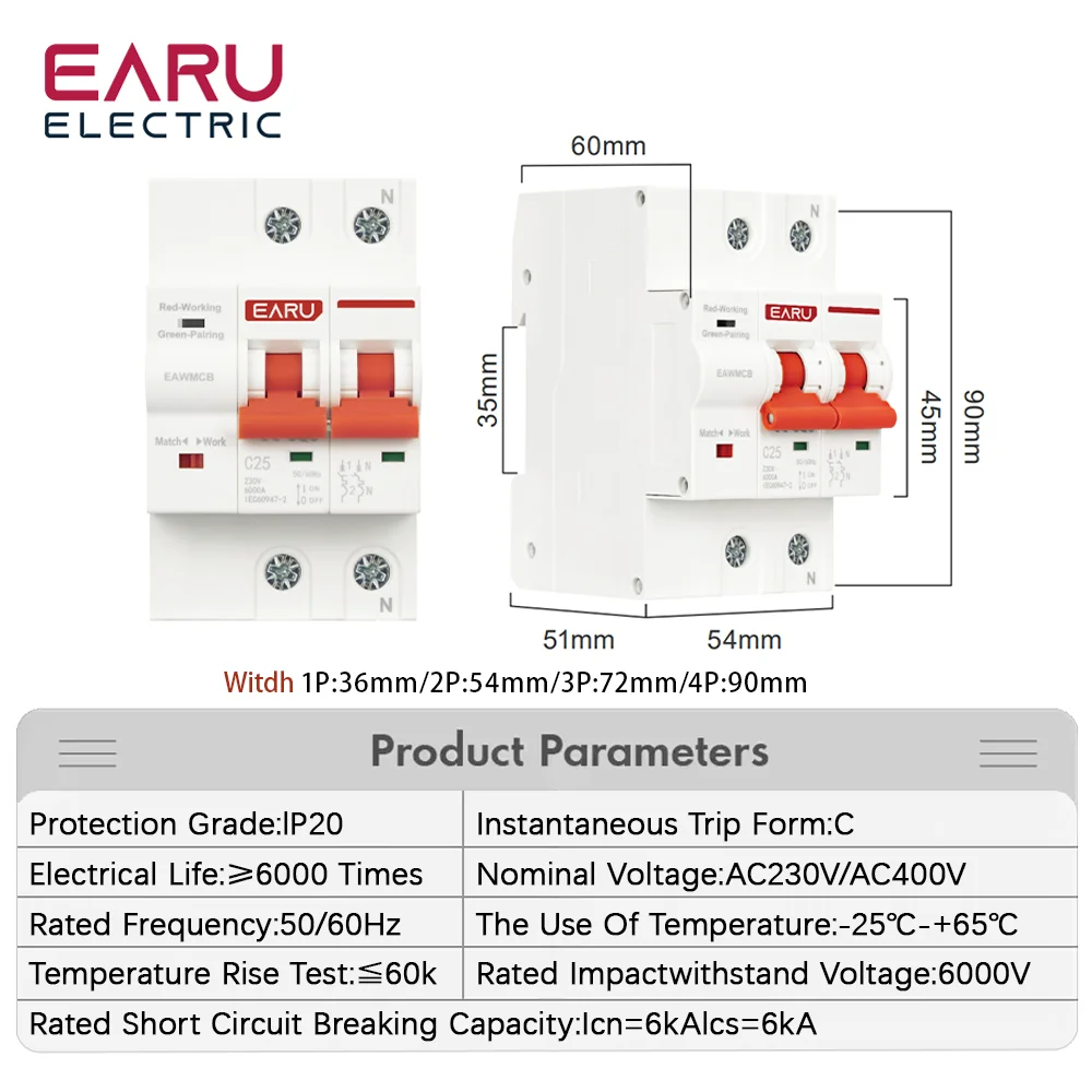 1P 2P 3P 4P TUYA  APP WIFI Circuit Breaker Timer Voice Remote Control Smart Life Automatic Intelligent Interruptor WIFI Switch