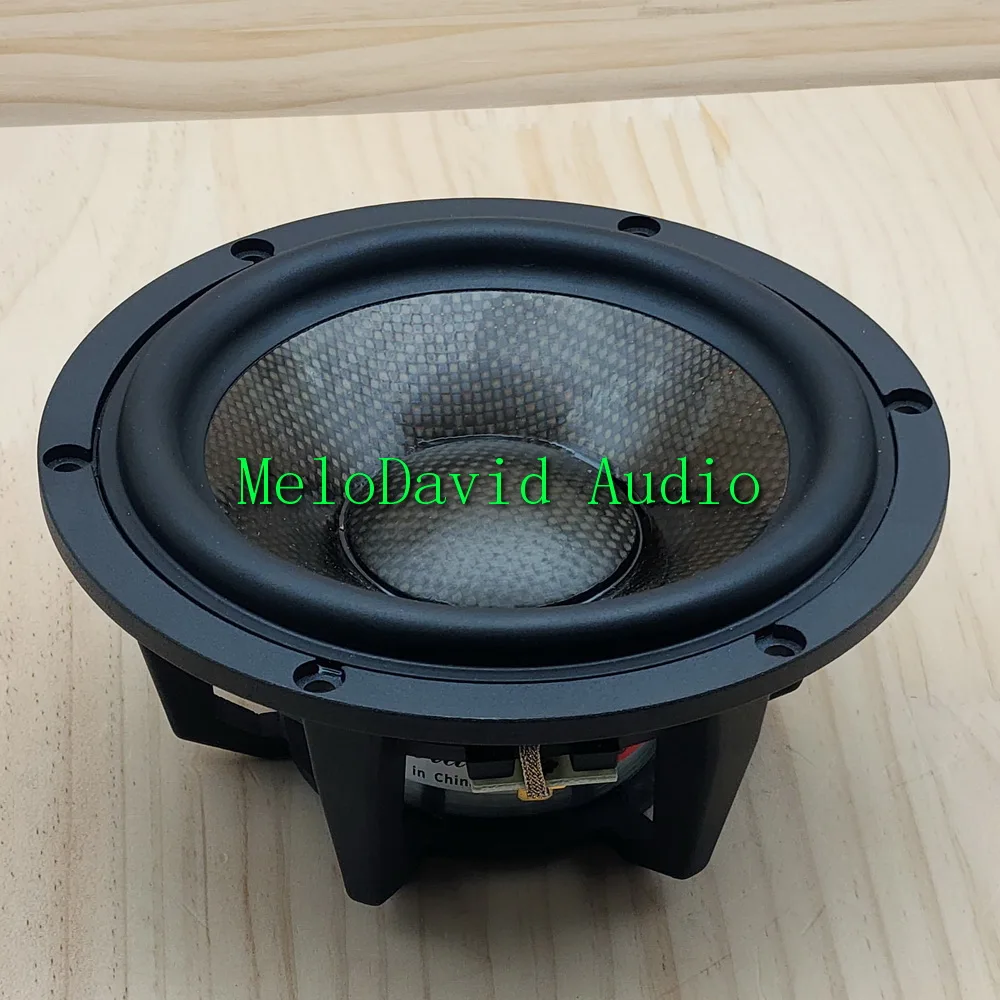 2 Stück MeloDavid Audio MW165Neo 6,5 Zoll Sprühdämpfungskleber aus Kohlefaserkegel mit mittlerem Bass-Woofer