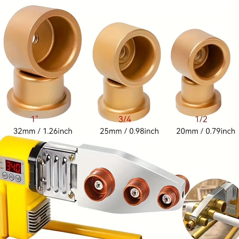 

3 PPR Pipe Hot Melt Die Aluminum Alloy Professional Pipe Welding Tool Ergonomic Handle 1/2 Inch 3/4 Inch 1 Inch Pipe Plumbing