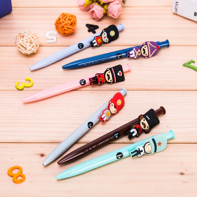 Creative Cartoon Stationery Supplies Cute Soldiers Press Ballpoint Pen