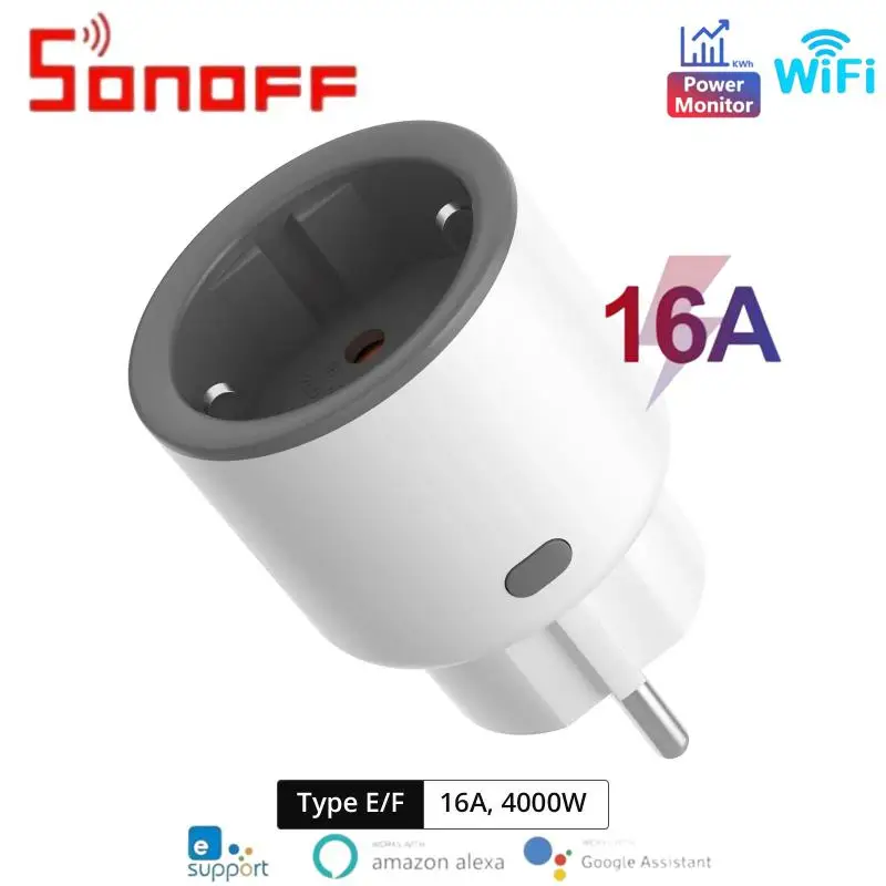 SONOFF S60TPF iPlug Wi-Fi Smart Plug With Energy Monitoring eWeLink APP Remote Control Smart Home Automation Via Alexa Google