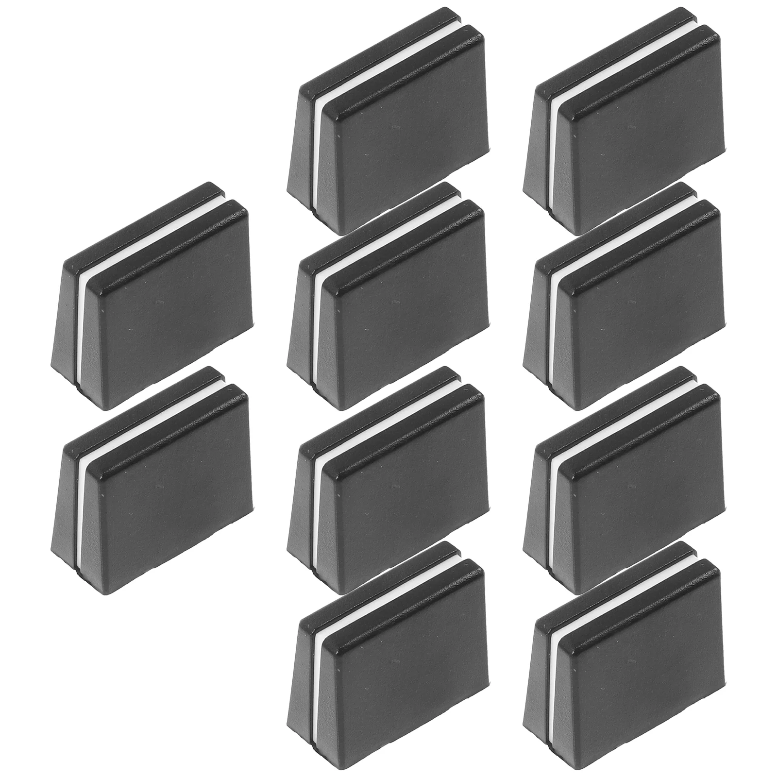 10 pçs tampas de parafuso misturador fader preto keycaps botões de substituição console slider cobre