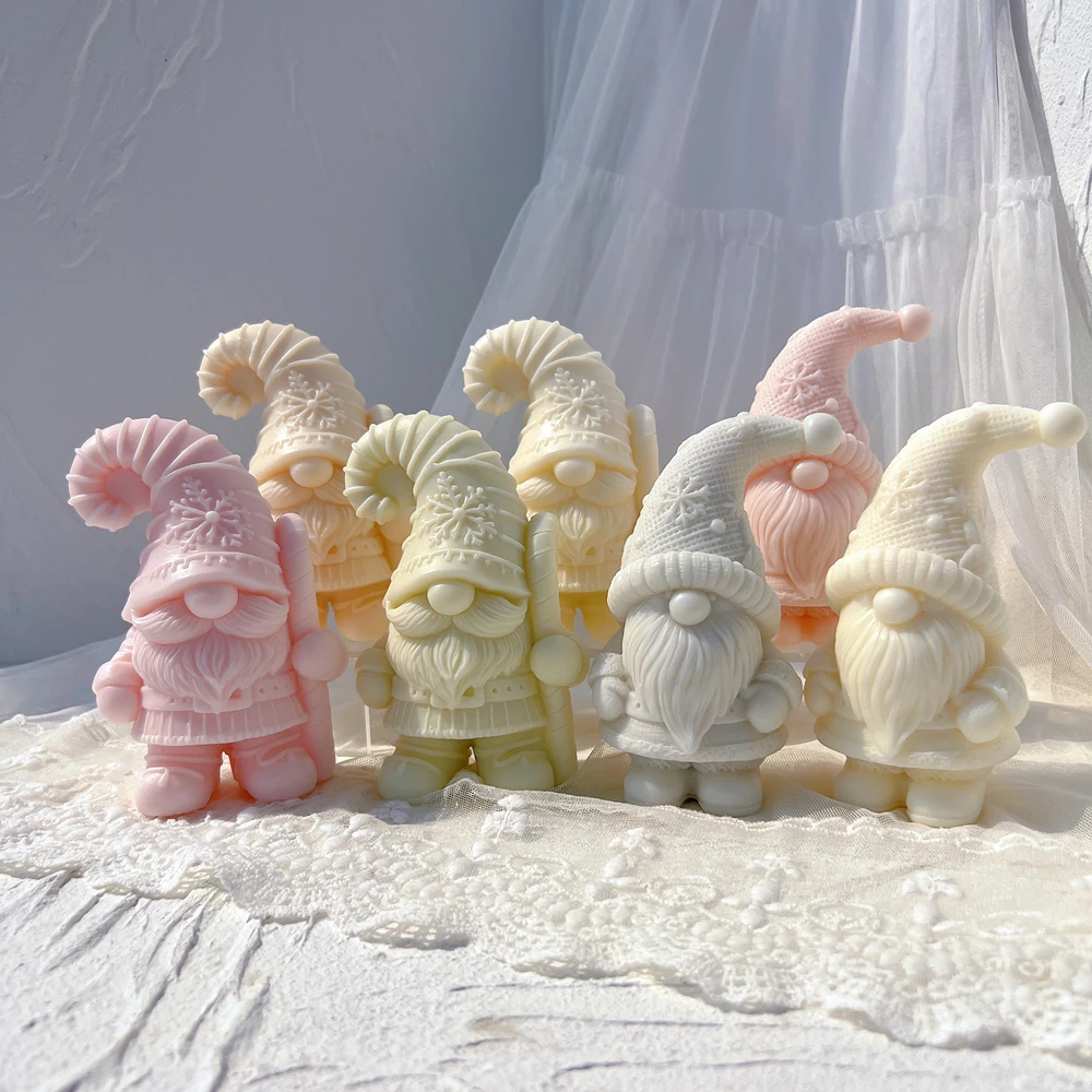 

Two Designs Christmas Gnome Candle Silicone Mold Resin Gnomes Candle Mould Soy Wax Silicone Mould Christmas Home Resin Decor